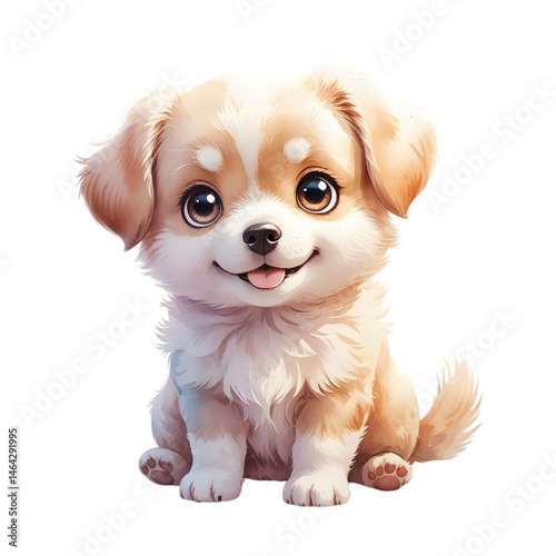 watercolor cute puppy