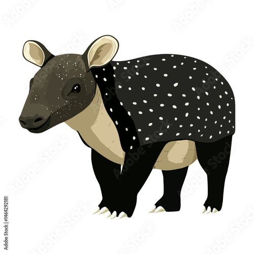 malayan tapir, animal, vector, transparent background, mammal, wildlife, zoo, large, big, nature, cute, isolated