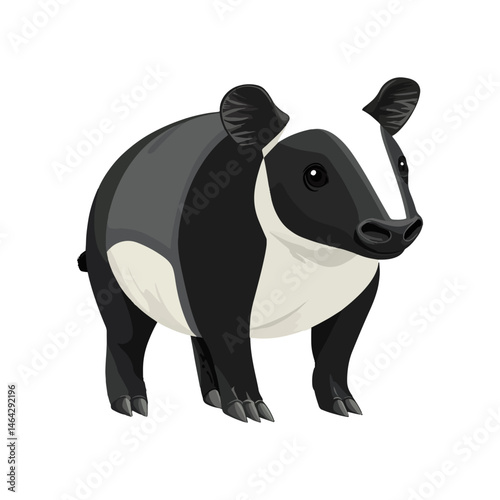 malayan tapir, animal, vector, transparent background, mammal, wildlife, zoo, large, big, nature, cute, isolated