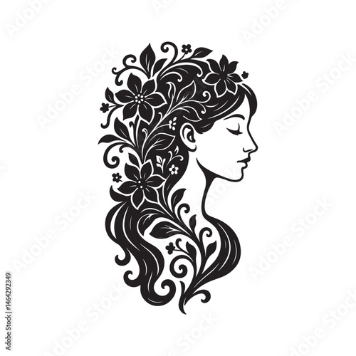 girl with flowers