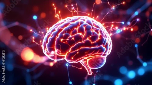 Futuristic Neural Brain AI Visualization
