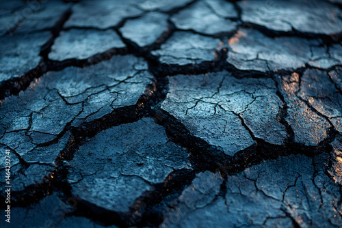 Obraz na płótnie Dramatic Cracked Earth Texture for Environmental Awareness Projects w salonie