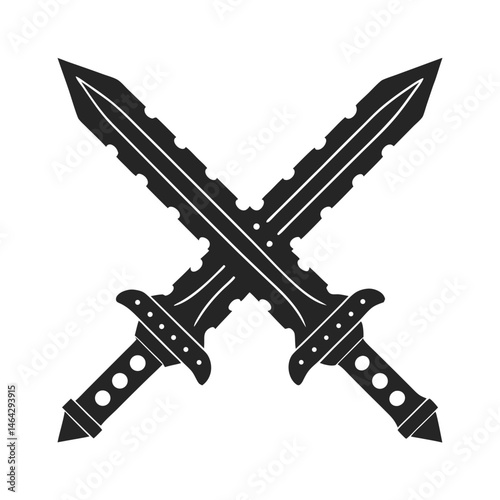 Two Crossed Swords icon silhouette vector illustration