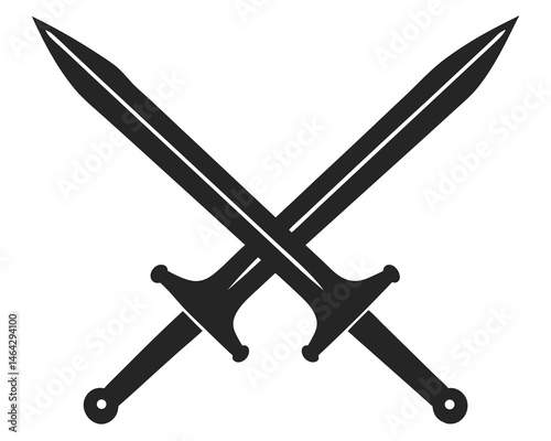 Two Crossed Swords silhouette vector illustration
