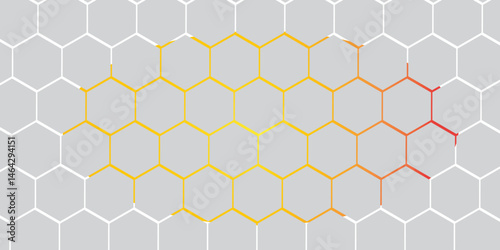 Honeycomb pattern with hexagon mesh. Texture bee comb grid. Flat vector illustration isolated on white background