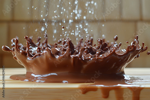 Obraz na płótnie Splashing Milk Chocolate Droplets for Sweet Dessert Art and Design Concepts w salonie