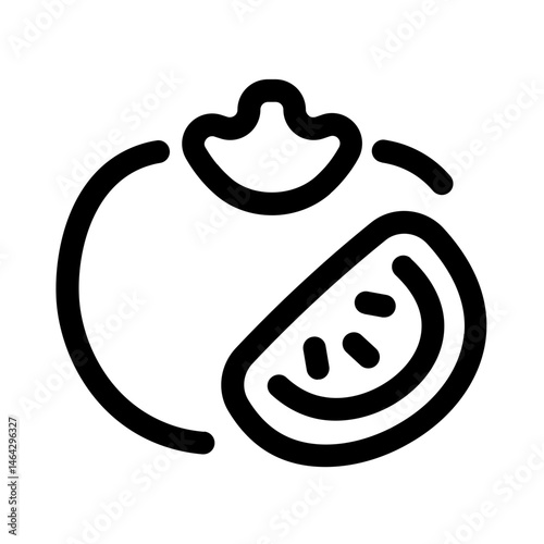 tomato paring icon with line style, perfect for user interface projects