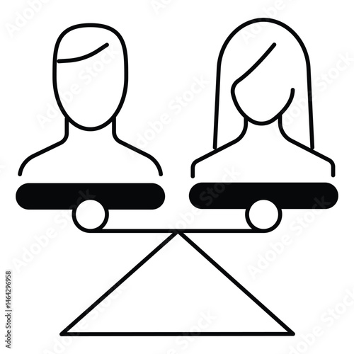 Legal vector Icon design Depicting Divorce Proceedings in Courtroom