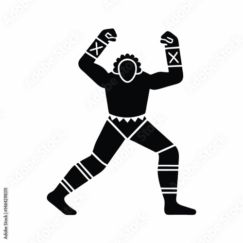 Wrestling icon silhouette vector illustration