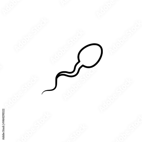 Sperm Icon Representing Concepts of Reproduction and Male Fertility