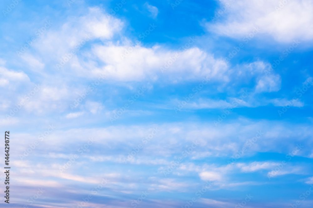 Fototapeta premium Sky clouds nature background. Stunning view of white clouds and blue sky in suuny cloudy day