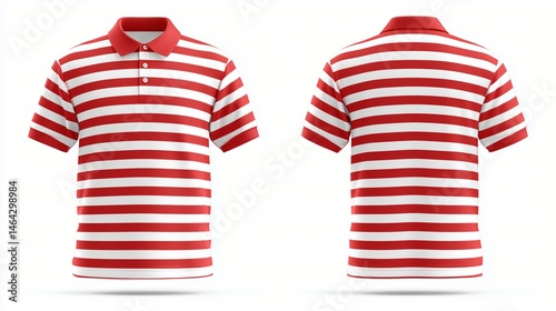 Red and white stripe polo for your design mockup	