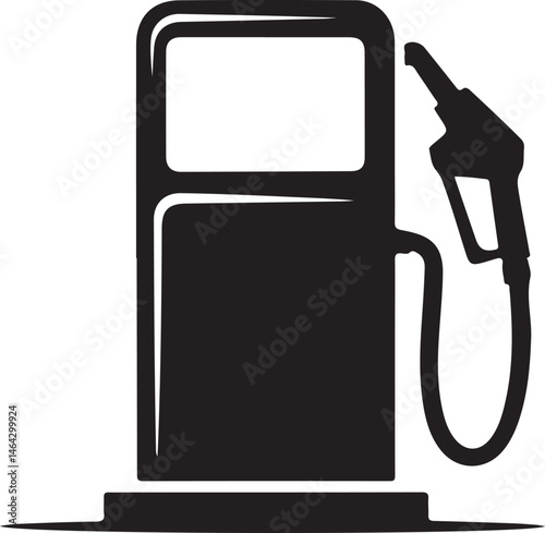 Black and white gas pump silhouette for fuel, travel, and transportation concepts