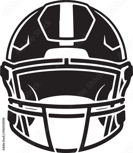 Front view American football helmet silhouette for sports, game, and team related designs