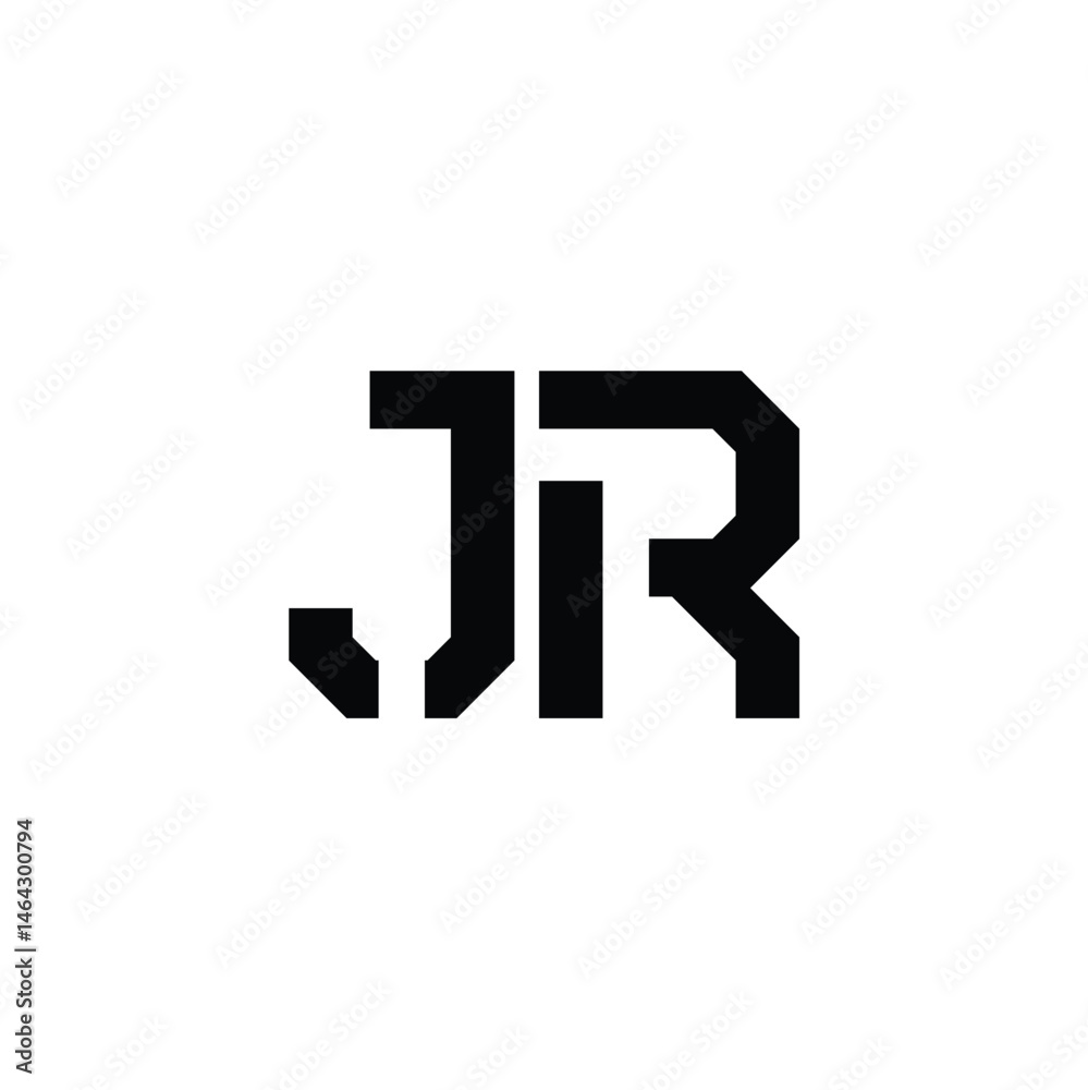 Obraz premium JR monogram logo design letter text name symbol monochrome logotype alphabet character simple logo