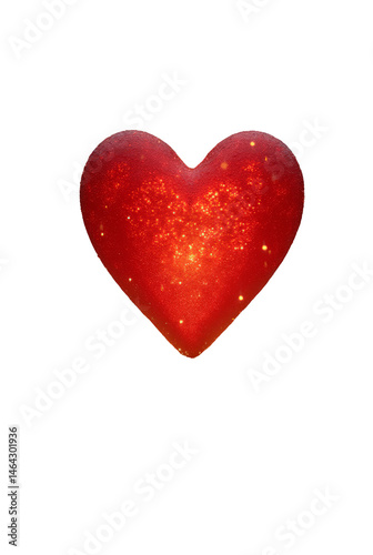 A Glowing Red Heart Positioned at the Center of a Fountain That Sprays Tiny Glowing Stars
