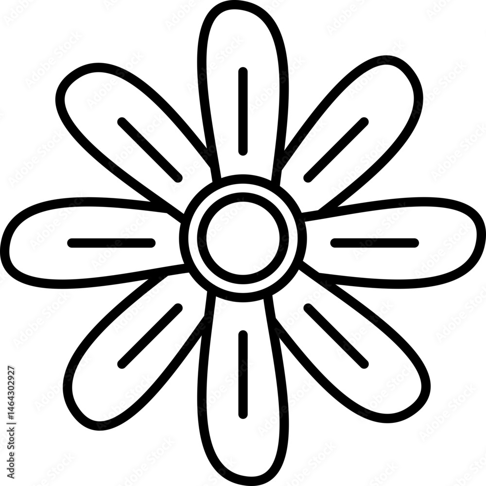 Obraz premium Flower Line Doodle