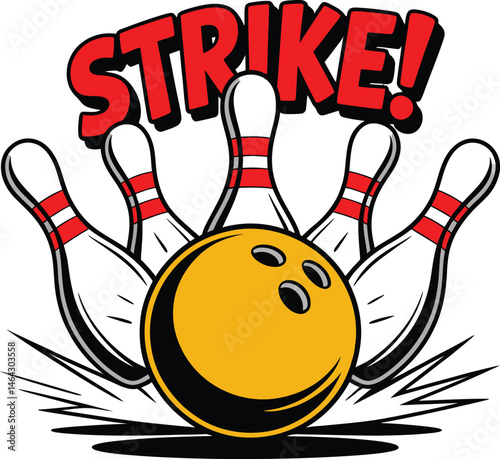 Cartoon Bowling Strike Clipart