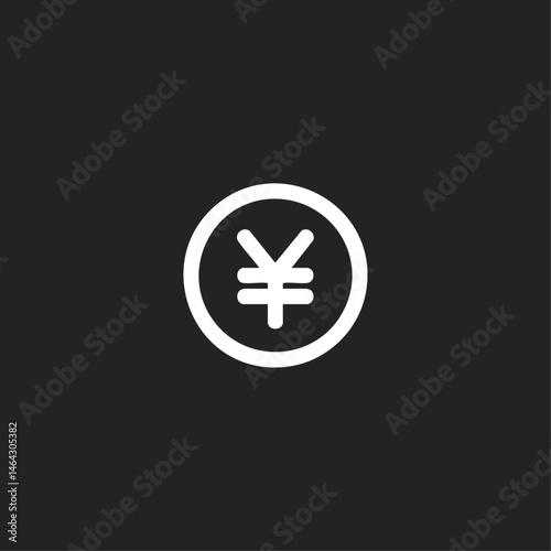 Chinese currency yen icon logo flat vector design