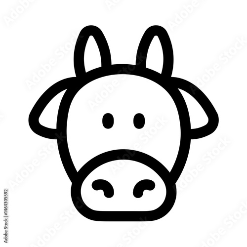 cow icon with line style, perfect for user interface projects