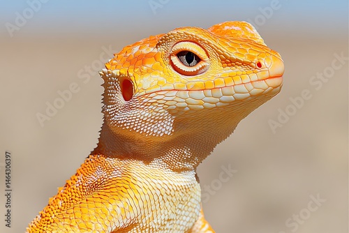 Bearded Dragon in close up portrait