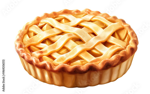 An ultra-realistic photograph of an apple pie, isolated on a transparent background.png