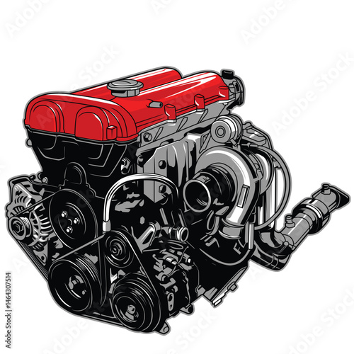 car engine isolated on white