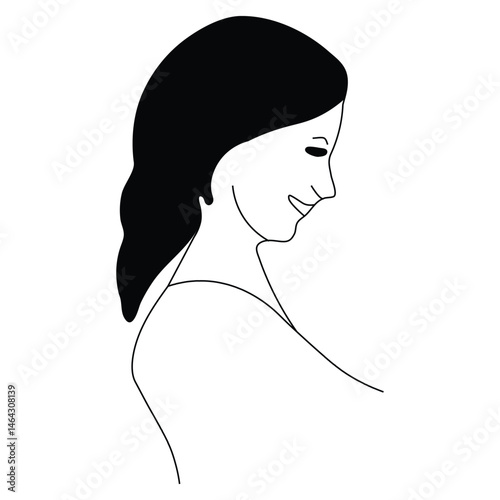 A silhouette of a woman and girl shows the beauty of motherhood in a simple line drawing