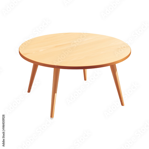 Stylish Wooden Table with Natural Finish and Three Wooden Legs