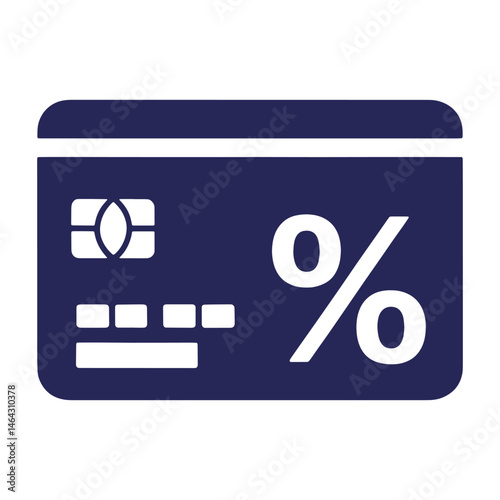 Credit Card Interest Rate Icon vector