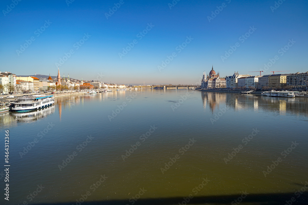 picturesque embankments and bridges of Budapest over the Danube river picturesque embankments and bridges of Budapest over the Danube river
