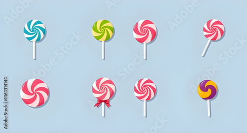 vector set of colorful lollipops