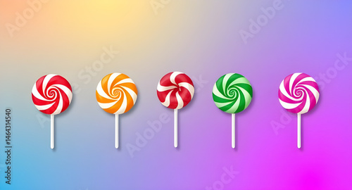vector set of colorful lollipops