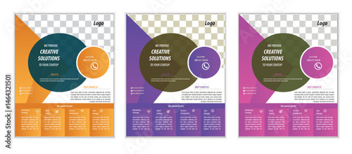  a bundle of 3 templates business flyer design, in blue color, and modern design,marketing,medical proposal, promotion, advertise, publication and editable vector template design.