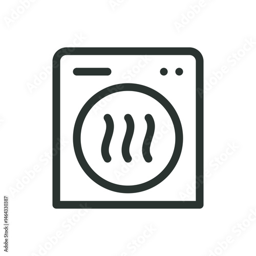 Tumble dryer line icon, drying machine vector symbol with editable stroke
