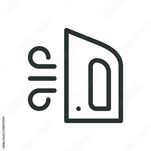 Steam iron line icon, wiping iron vector symbol with editable stroke