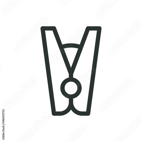 Clothespin line icon, clothes pin vector symbol with editable stroke