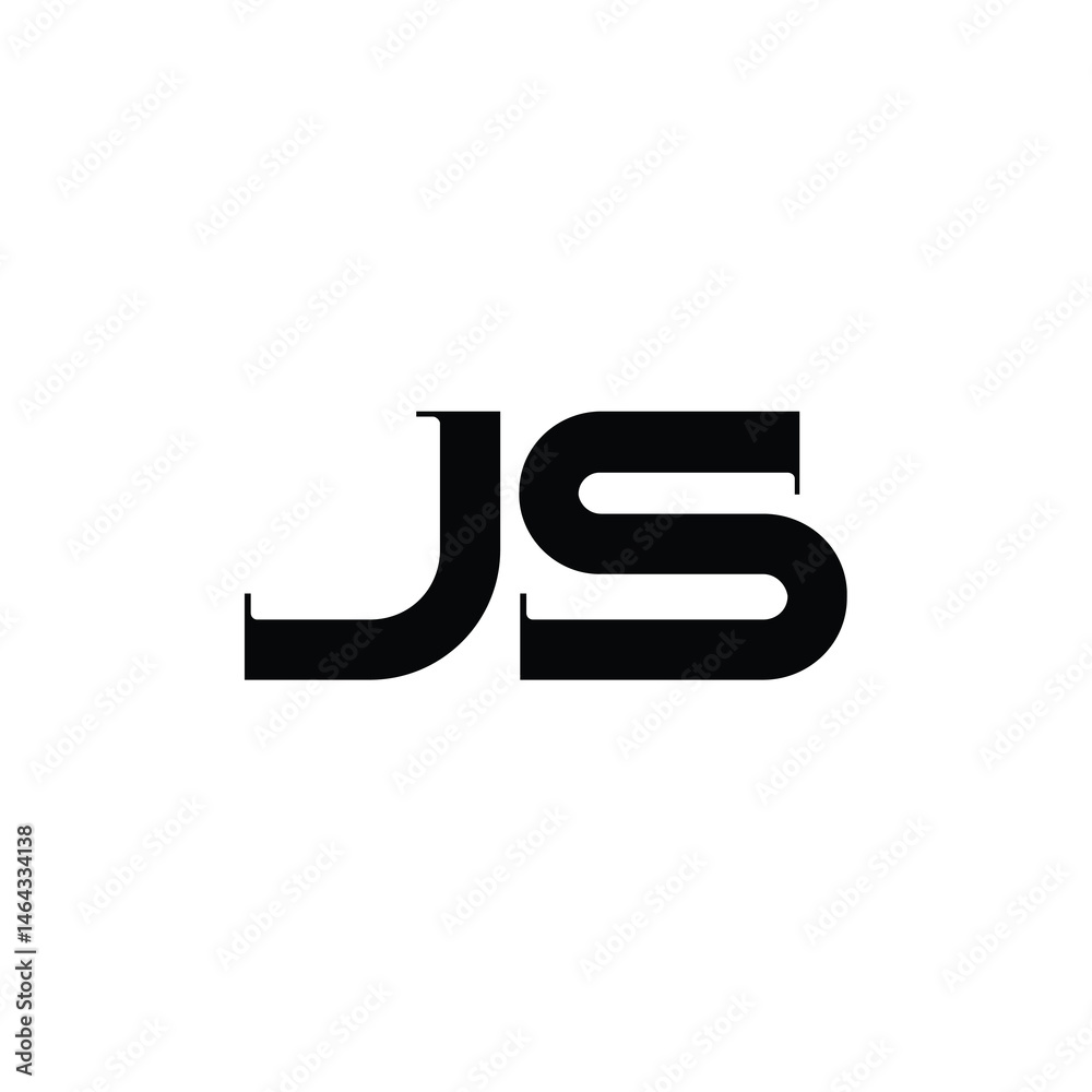 Fototapeta premium JS monogram logo design letter text name symbol monochrome logotype alphabet character simple logo