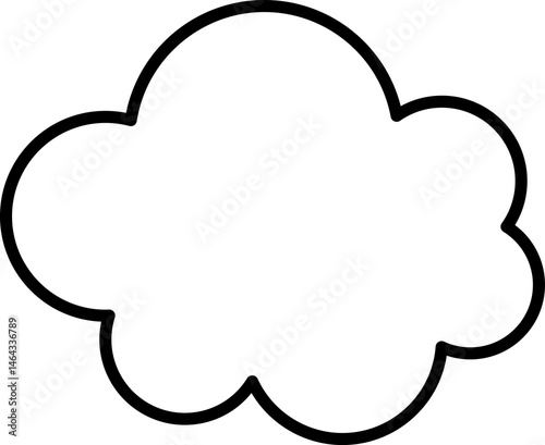 Trendy think bubble in flat style. Think bubble isolated on white background. Cloud line icon art