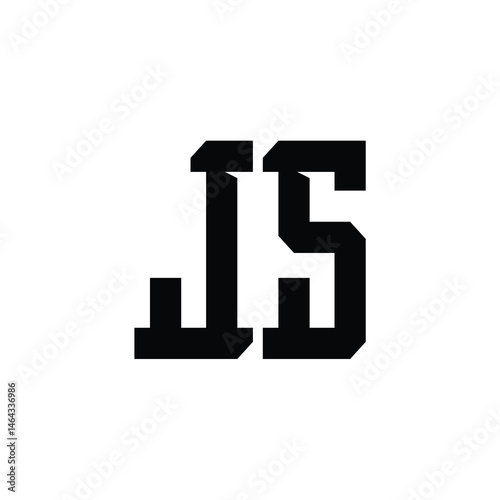 JS monogram logo design letter text name symbol monochrome logotype alphabet character simple logo