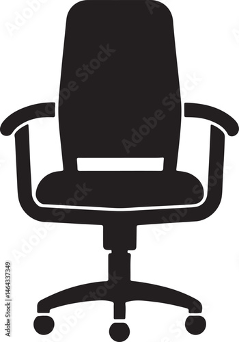 office chair silhouette, black and white silhouette, vector and illustration