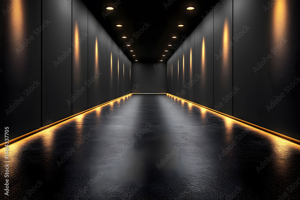 Futuristic Corridor with Ambient Lighting for Architectural Design