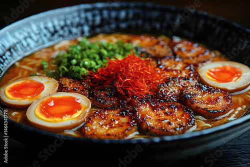 Spicy Ramen with Grilled Scallops and Soft-Boiled Eggs for Culinary Bliss
