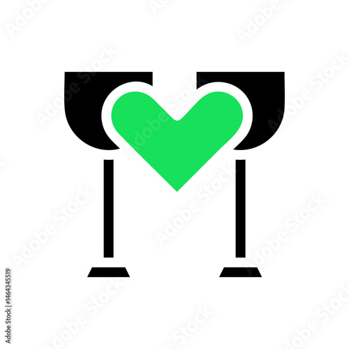 Stylized beverage illustration with heart accent conveying celebration concept