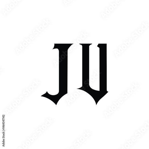 JU monogram logo design letter text name symbol monochrome logotype alphabet character simple logo