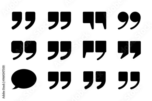 Quotation marks punctuation speech bubble symbols