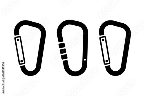 Carabiner climbing equipment safety gear vector art