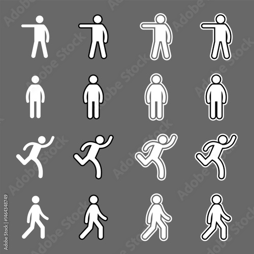 white Stickman stick man figure people stick figure stick silhouette human silhouette pictogram