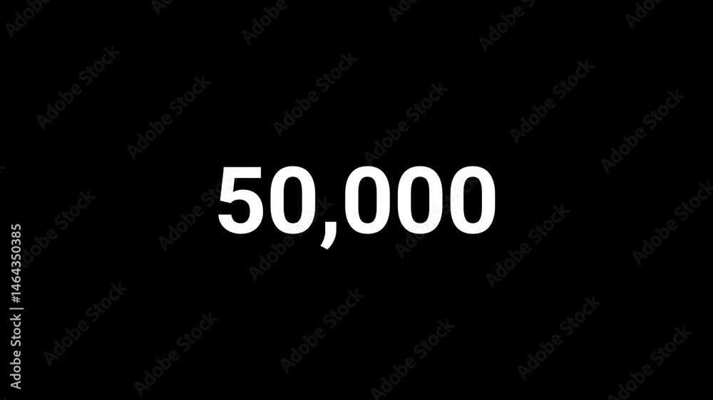 Number counter animation 0 to 50000 on a transparent background, fifty thousand Animated counting Numbers from 0 to 50000 with alpha channel 4k video Number counter animation 0 to 50000 on a transparent background, fifty thousand Animated counting Numbers from 0 to 50000 with alpha channel 4k video