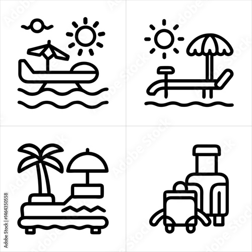 vacation icon set
